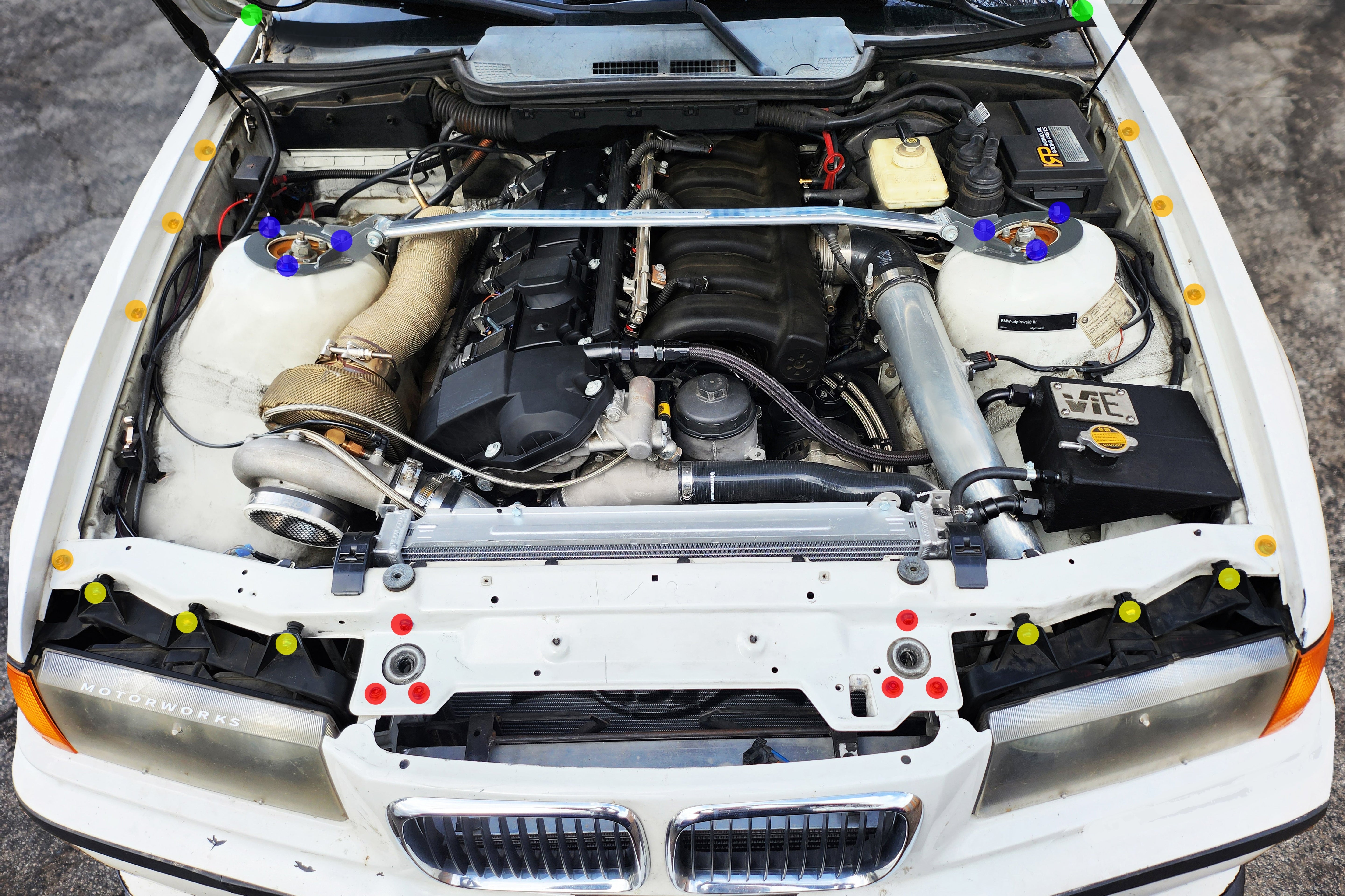 Titanium BMW E36 1992-1998 Dress Up Hardware Kit