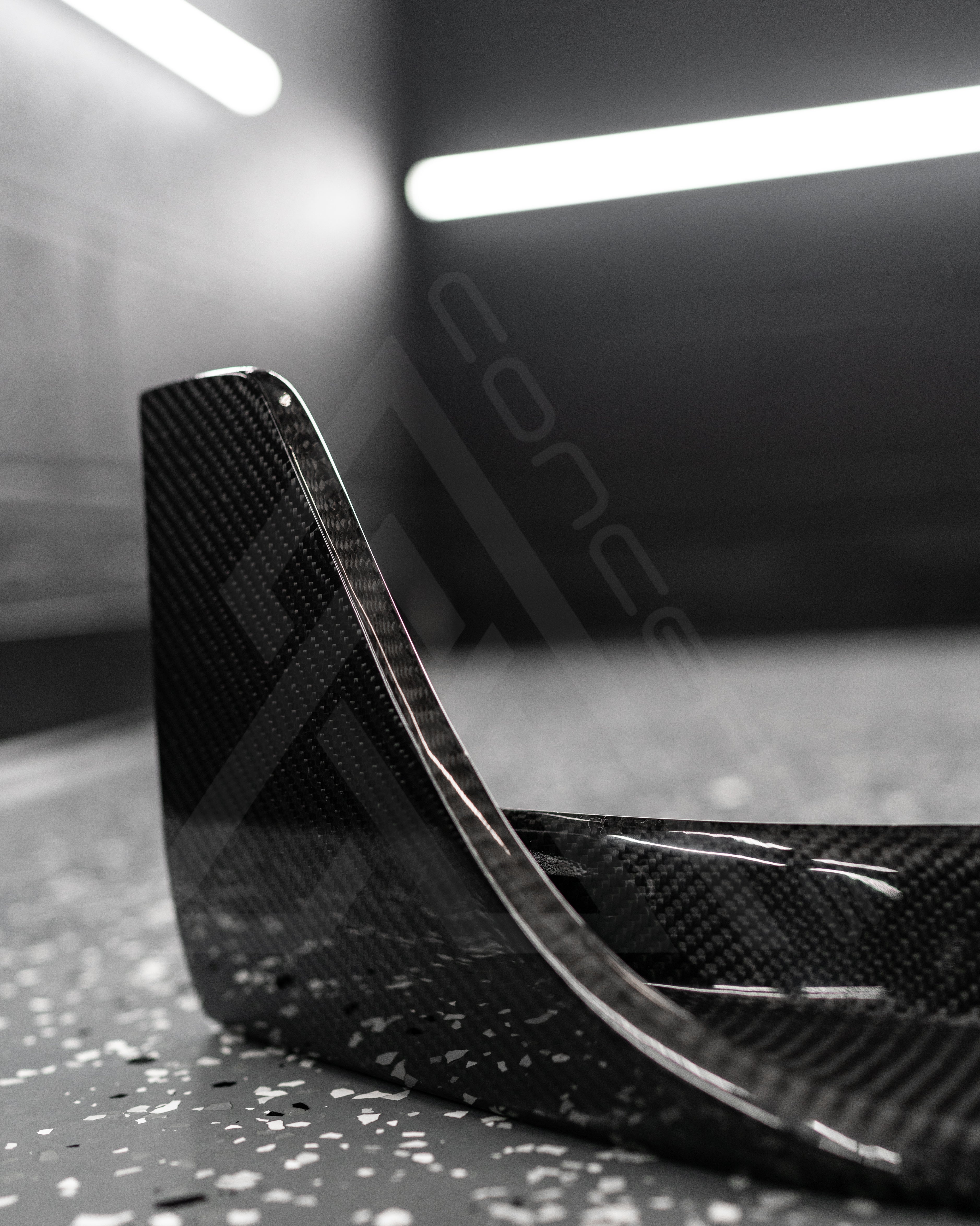 Carbon Fiber V Style Front Lip – Tesla Model 3 | Eterna Motorworks