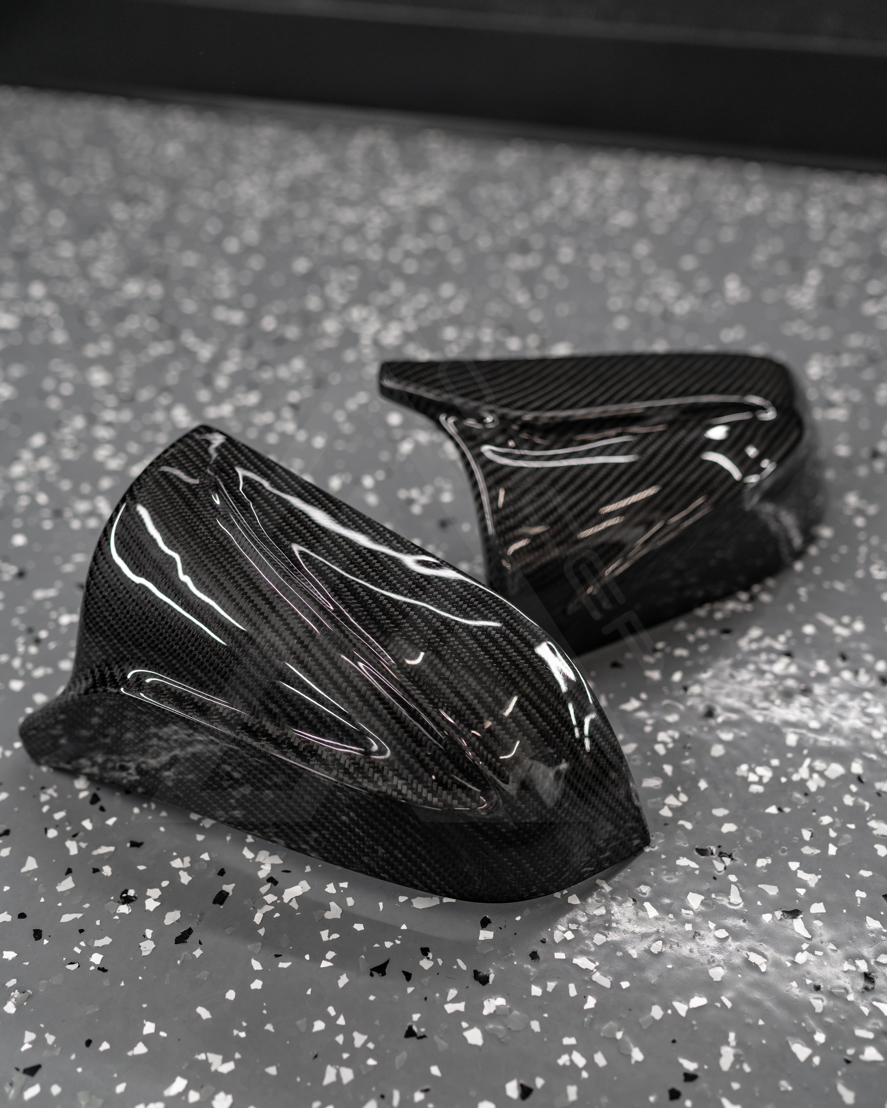 M Style Carbon Fiber Mirror Caps – Tesla Model 3 | Eterna Motorworks