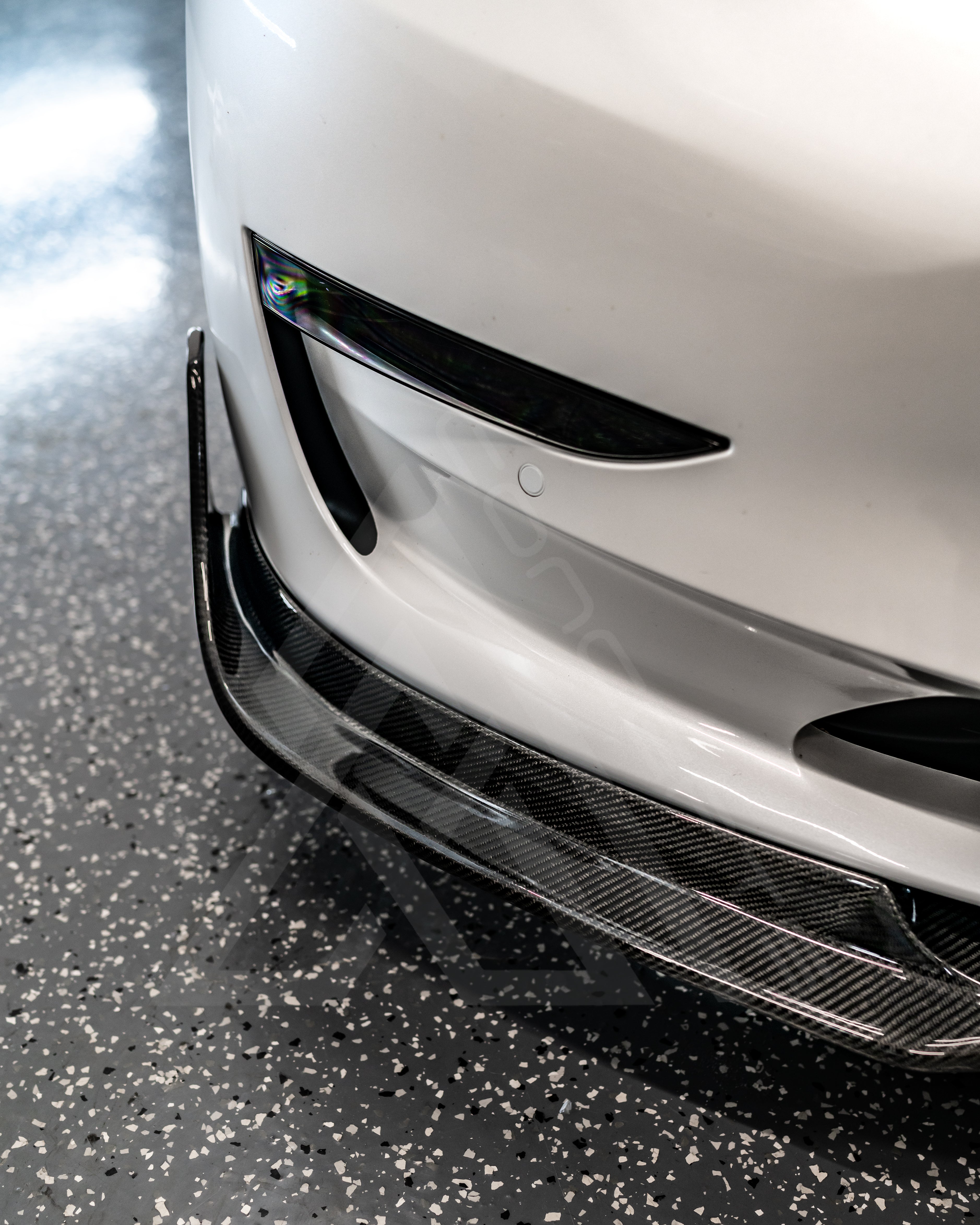 Carbon Fiber V Style Front Lip – Tesla Model 3 | Eterna Motorworks