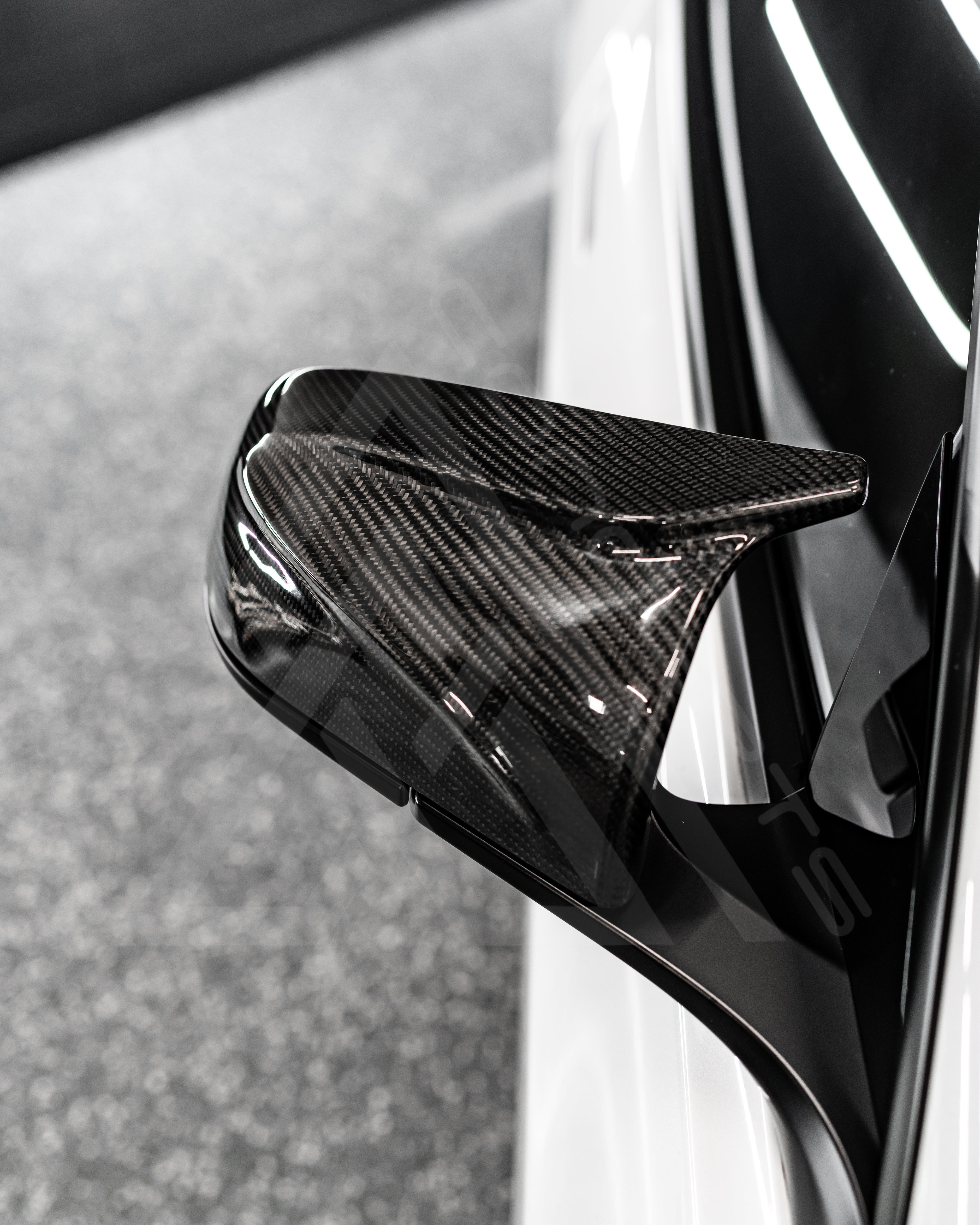M Style Carbon Fiber Mirror Caps – Tesla Model 3 | Eterna Motorworks