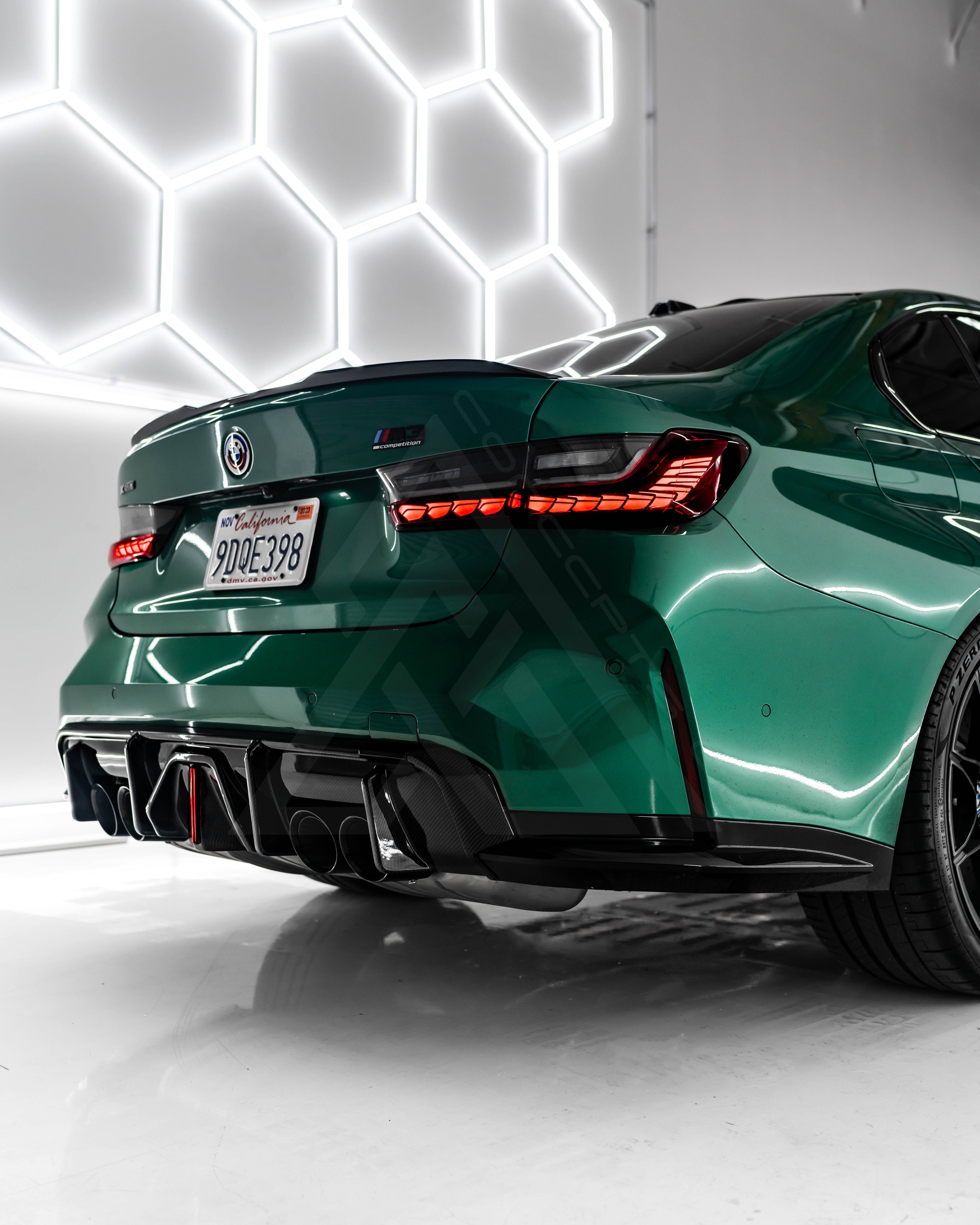 Carbon Fiber LED Rear Diffuser – BMW G80 M3 / G82 G83 M4 | Eterna Motorworks