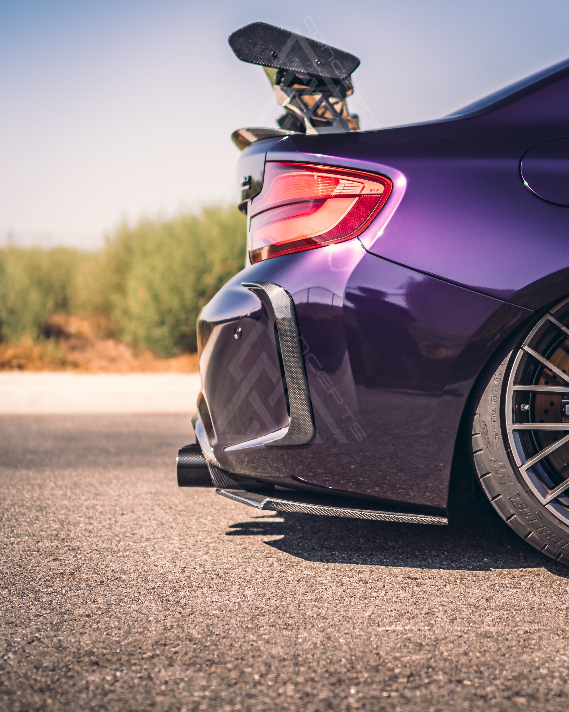 Carbon Fiber Rear Bumper Accents – BMW F87 M2 / M2C / M2CS | Eterna Motorworks