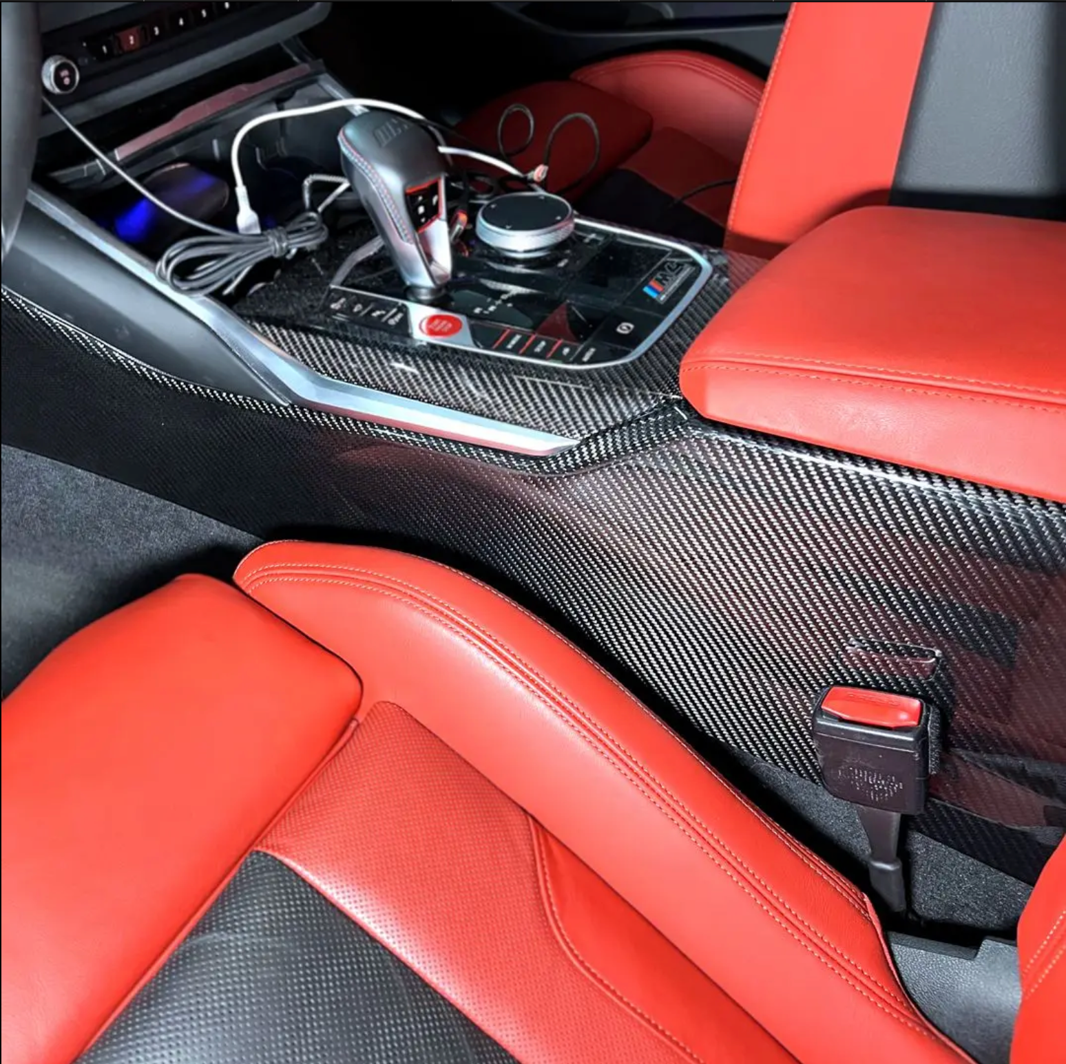 Carbon Fiber Center Console Trim Set – BMW G80 M3 / G82 M4 | Eterna Motorworks