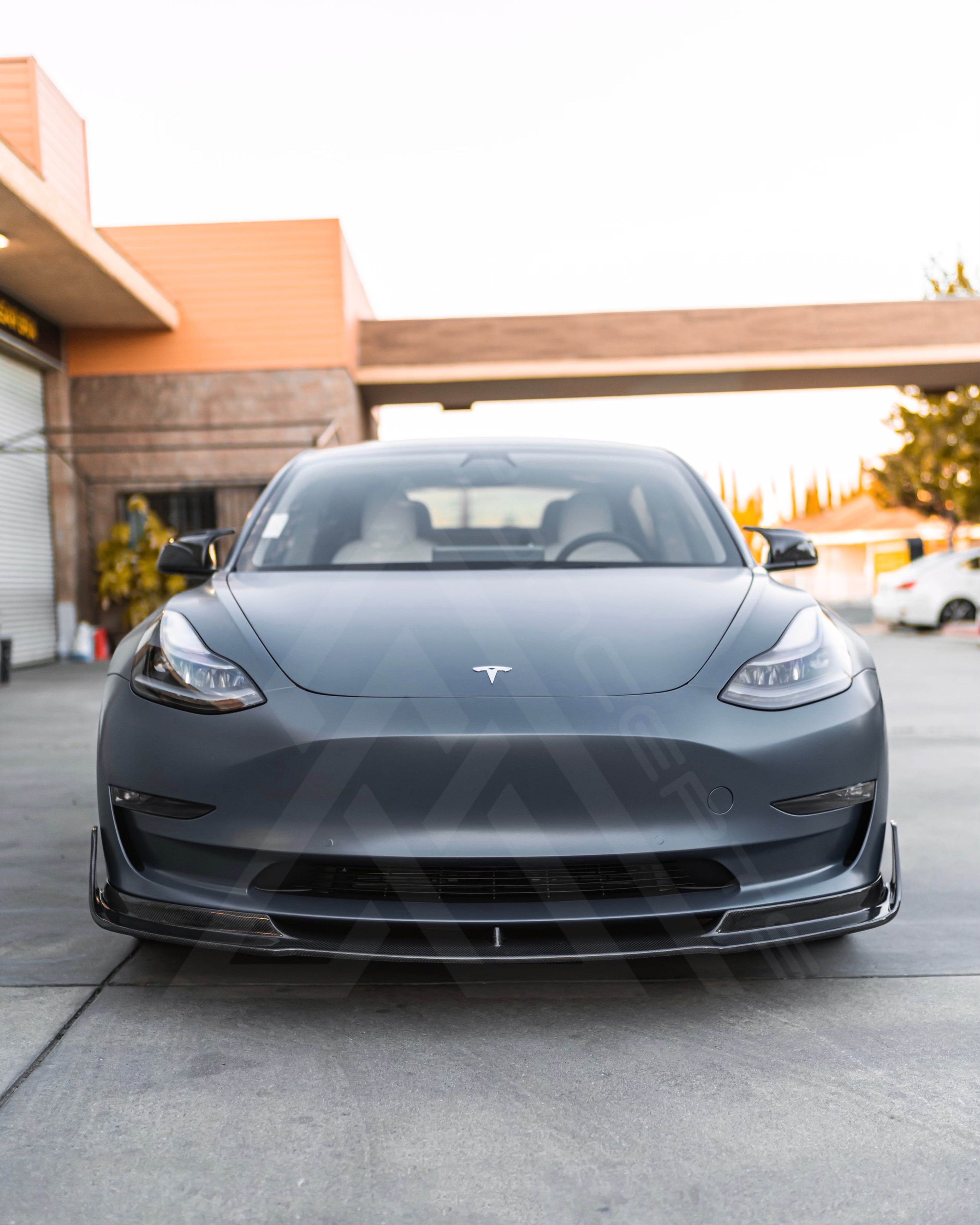 Carbon Fiber V Style Front Lip – Tesla Model 3 | Eterna Motorworks