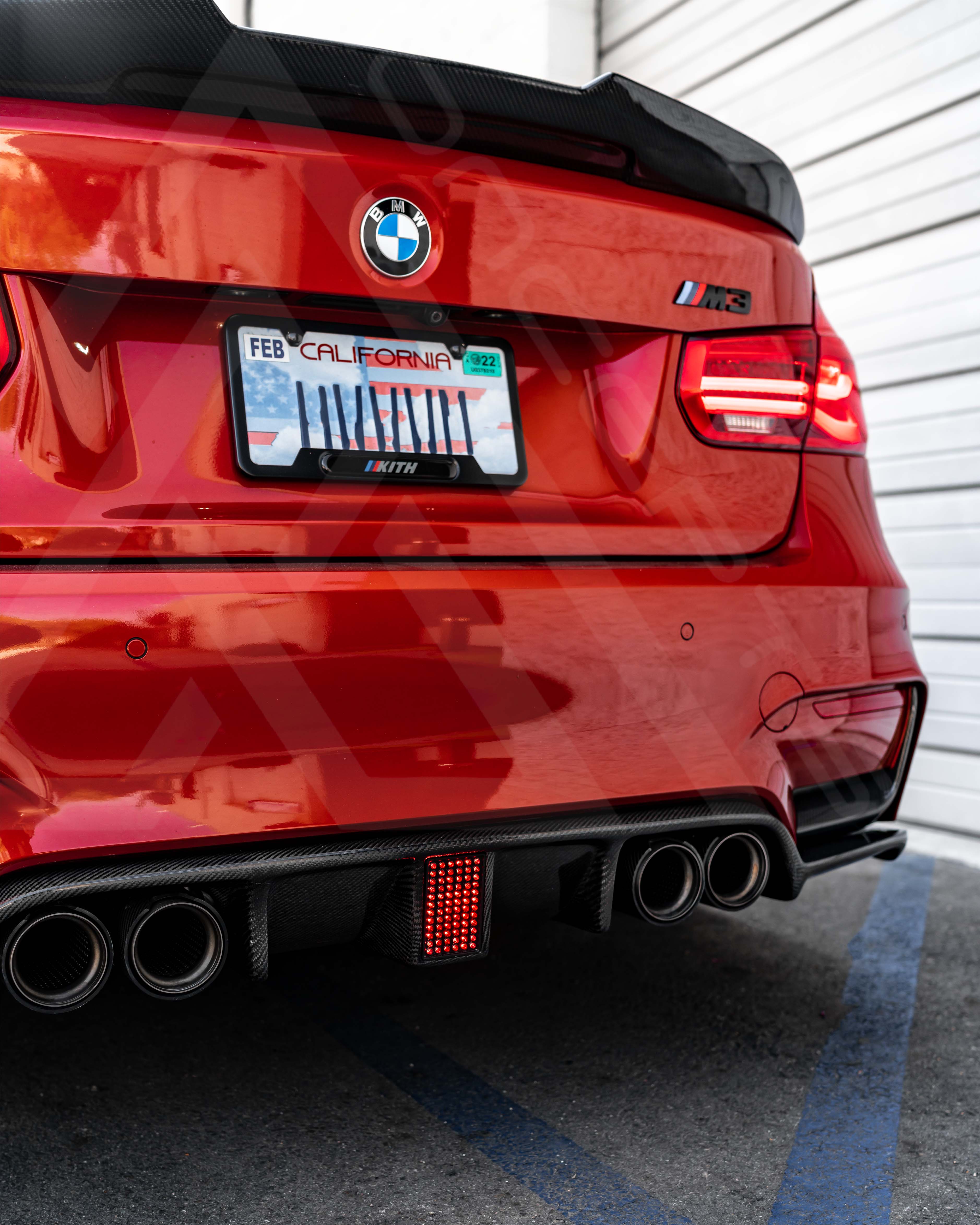 F80 M3 F82 M4 Carbon Fiber Kholen Style Diffuser with Brake light