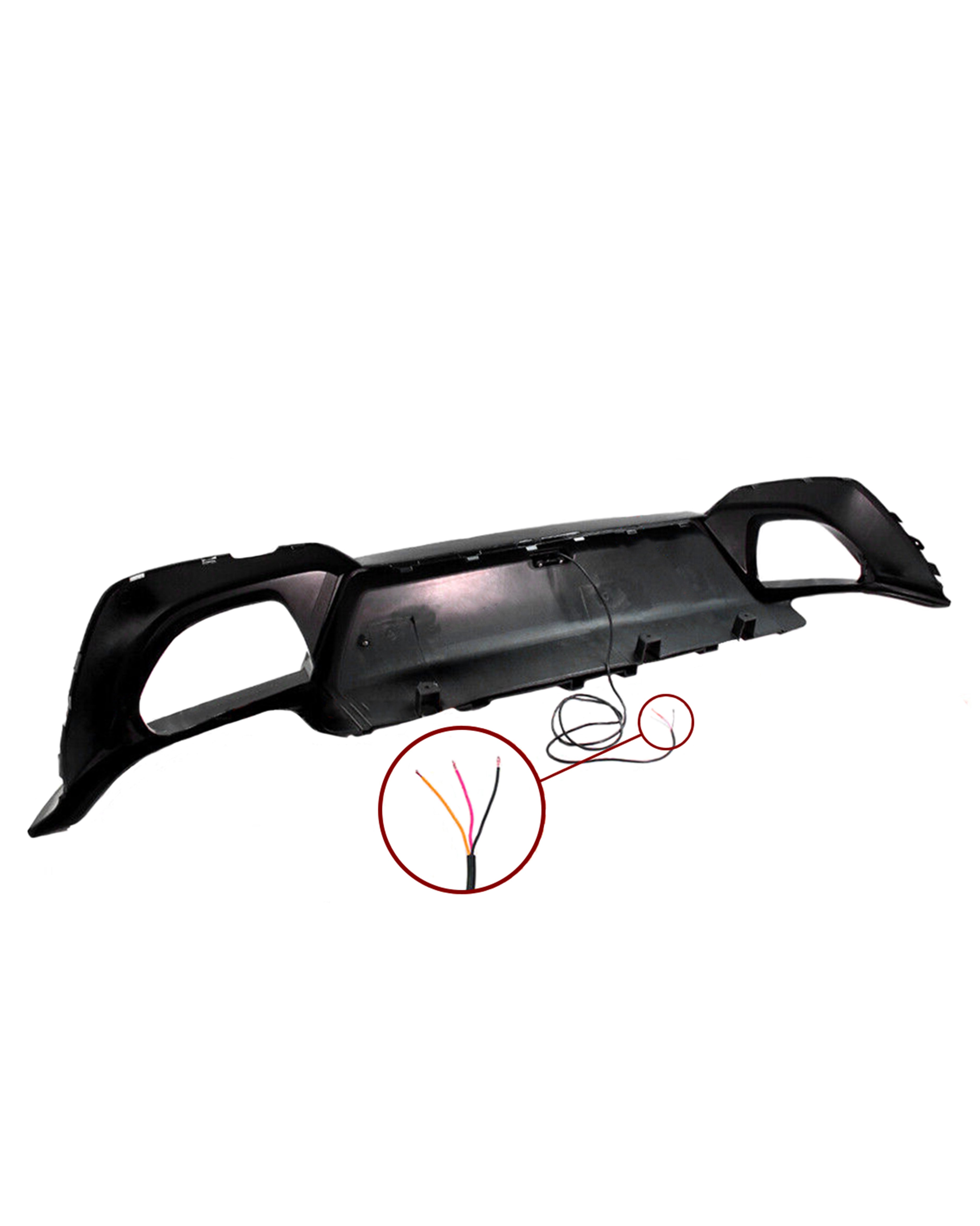 CMS Style Gloss Black Rear Diffuser with LED Light – BMW G20 3 Series