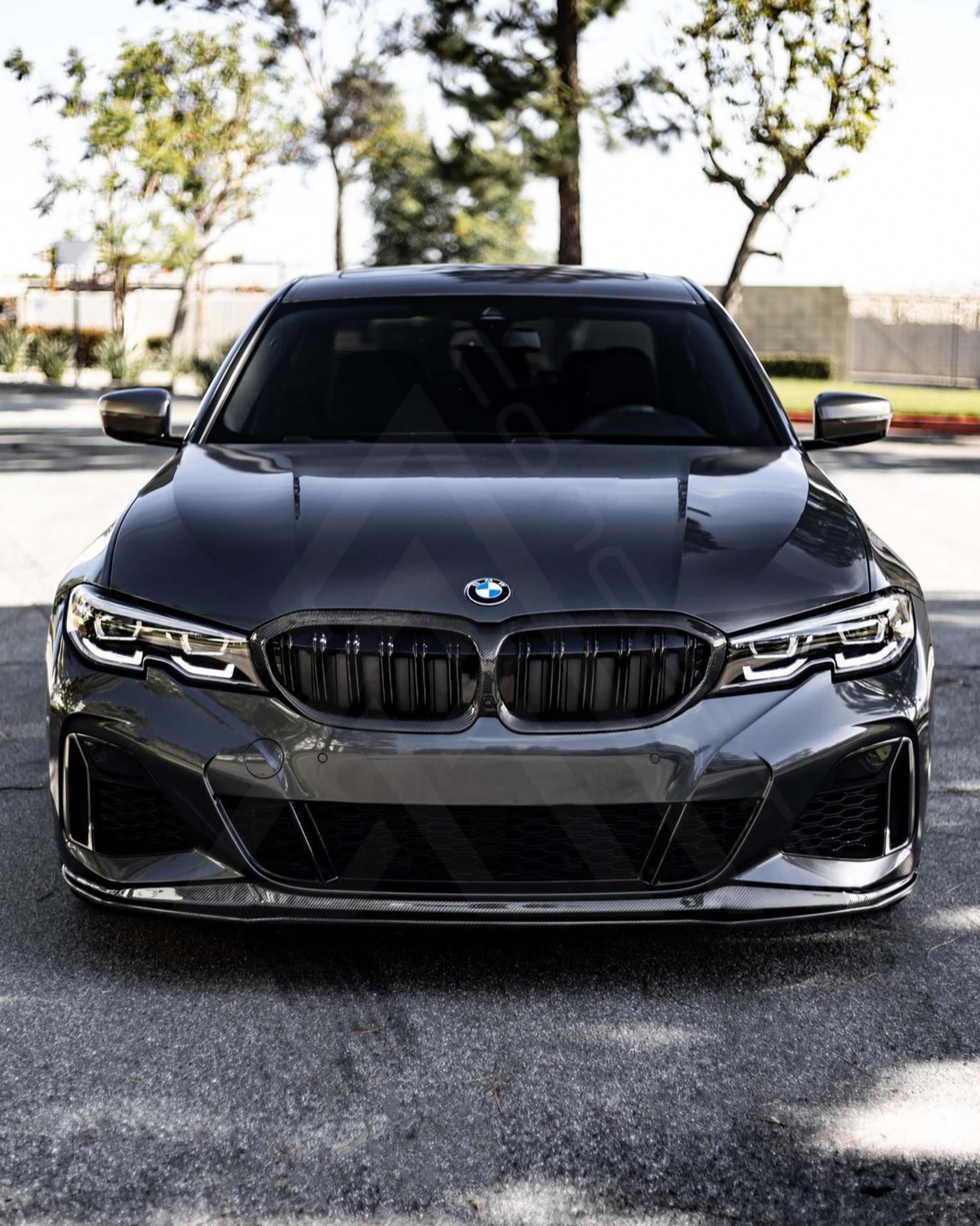 Real Carbon Front Bumper Lip Spoiler For BMW G20 M340i M-SPORT Sedan 2019-2022 Real Carbon Front Bumper Lip Spoiler For BMW G20 M340i M-SPORT Sedan 2019-2022