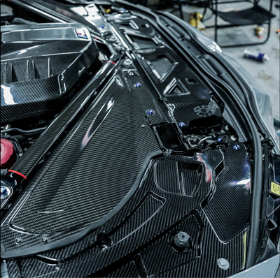 Dry Carbon Fiber Engine Bay Trim – BMW G80 M3 / G82 M4