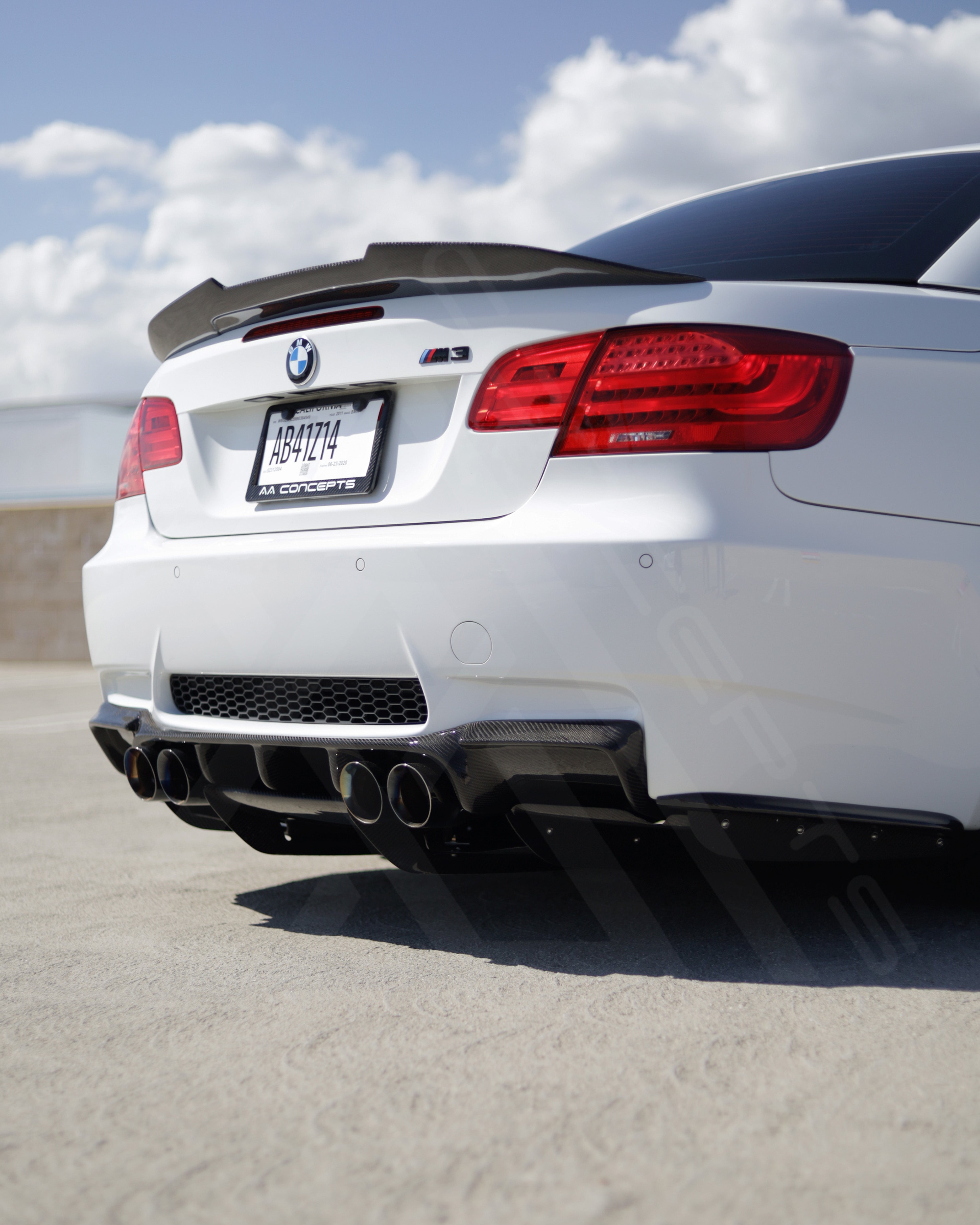 E92 M3 V Style Carbon Fiber Rear Diffuser