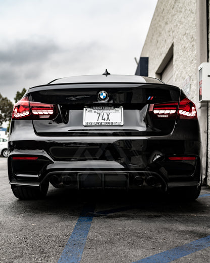 F80 M3 F82 M4 Carbon Fiber Rear V Style 3 Piece Diffuser