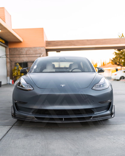 Tesla Model 3 Carbon Fiber V Style Front Lip