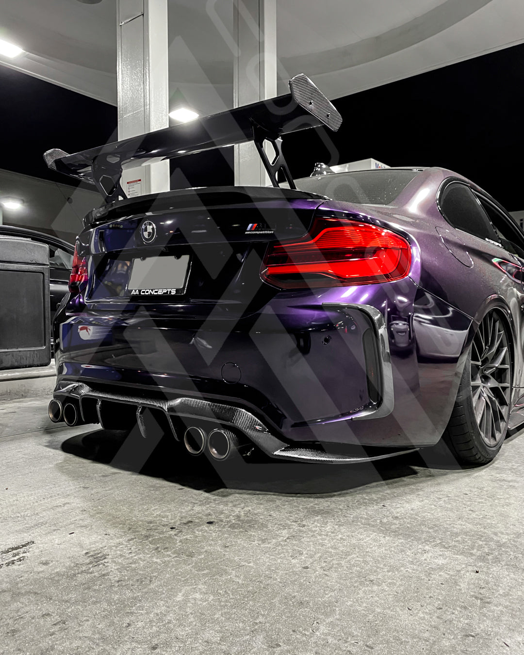 F87 M2/ Comp Carbon Fiber GT Style Rear Diffuser - AA CONCEPTS CO 