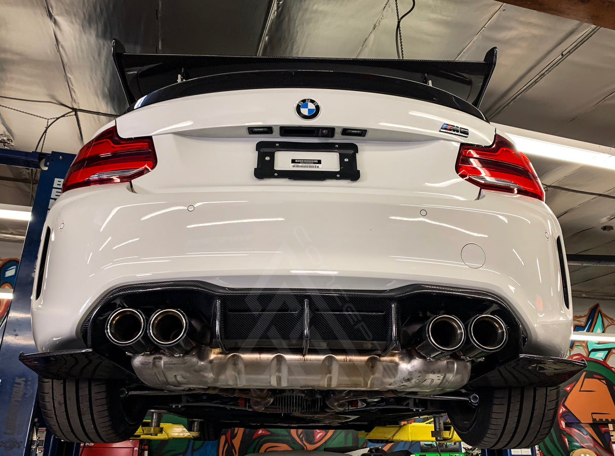 F87 M2/Comp Carbon Fiber 3pc MTC Style Rear Diffuser - AA CONCEPTS CO 