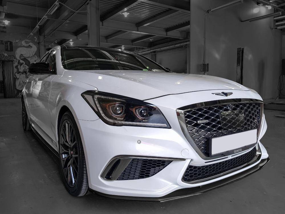 Genesis G80 (DH) carbon fiber front lip - ADRO 