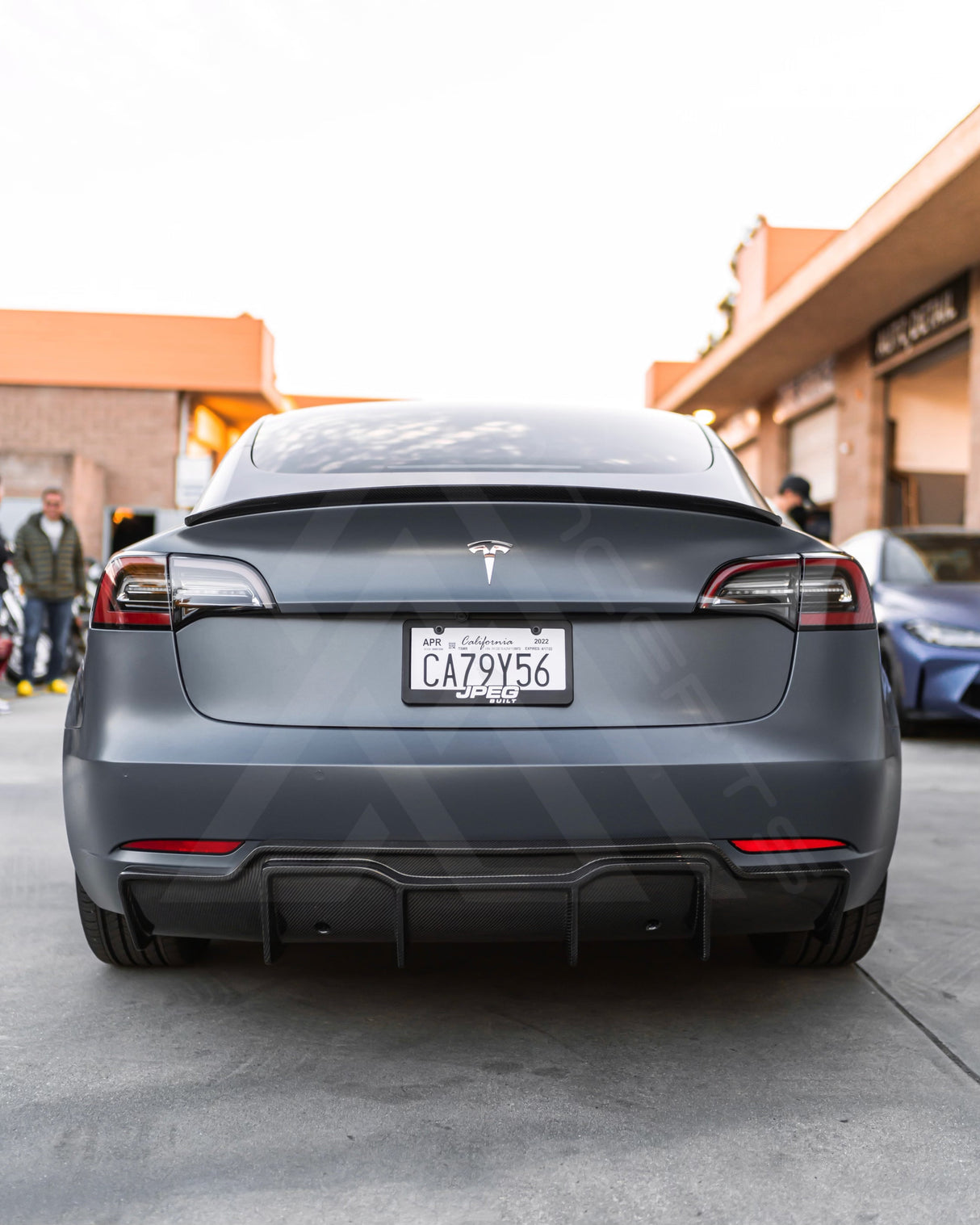 Tesla Model 3 Carbon Fiber V Style Diffuser